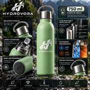 HYDROVORA™ – Gourde Isotherme en Acier Inoxydable 750 ml